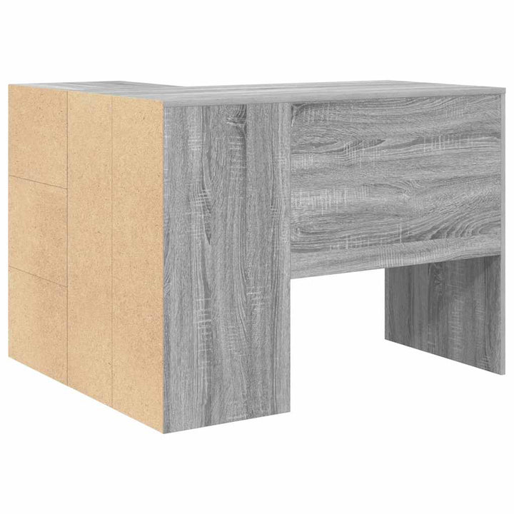 Hjørneskrivebord Grå sonoma-eg 102 x 50 x 75 cm Konstrueret træ