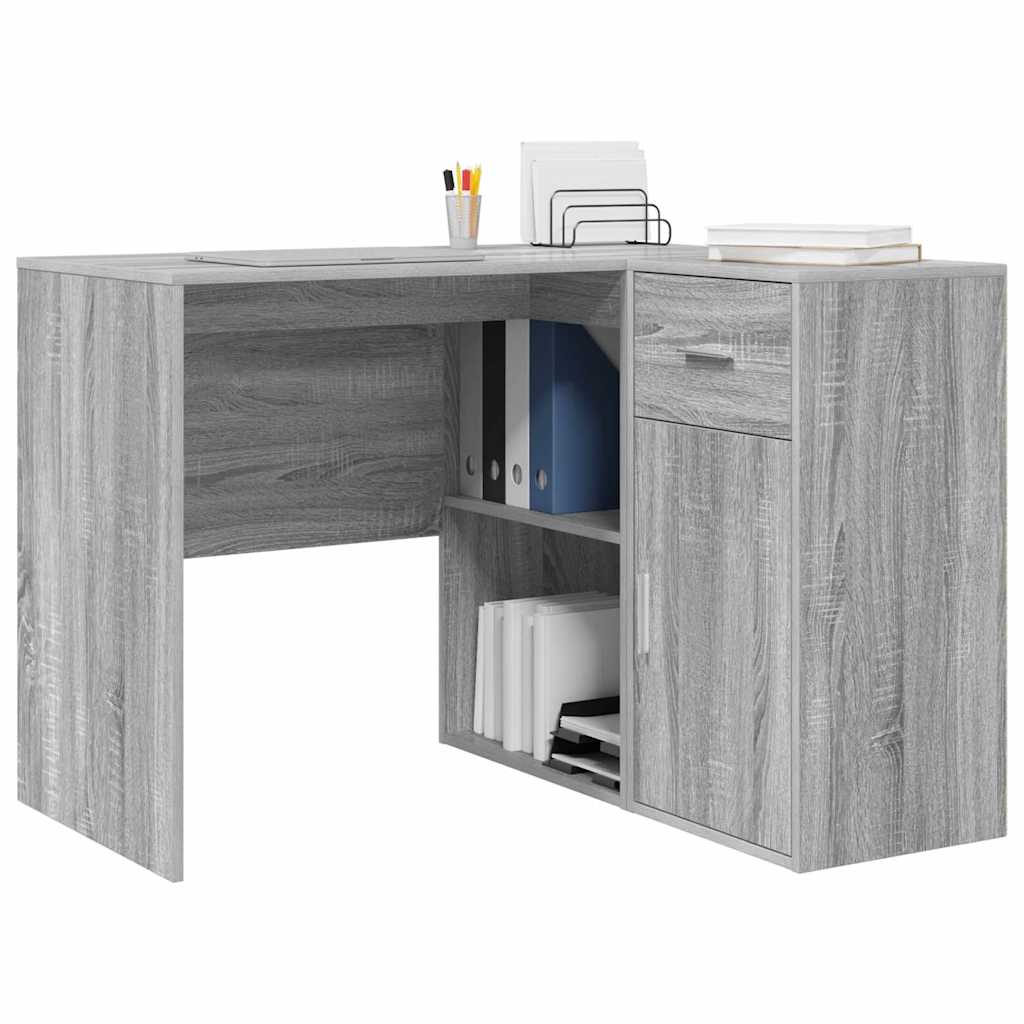 Hjørneskrivebord Grå sonoma-eg 102 x 50 x 75 cm Konstrueret træ