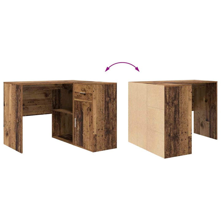 Hjørneskrivebord Gammelt træ 102 x 50 x 75 cm Konstrueret træ