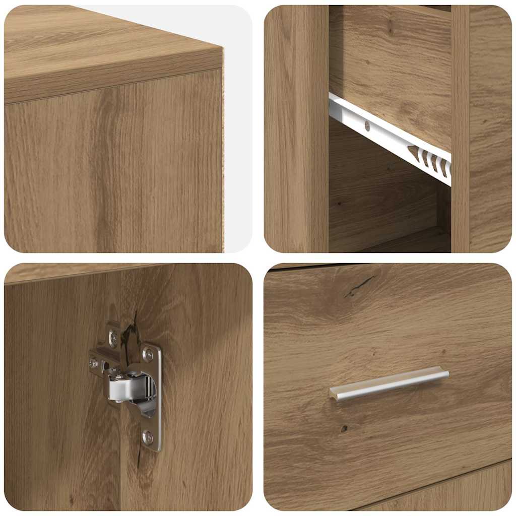 Hjørneskrivebord artisan eg 102 x 50 x 75 cm Konstrueret træ