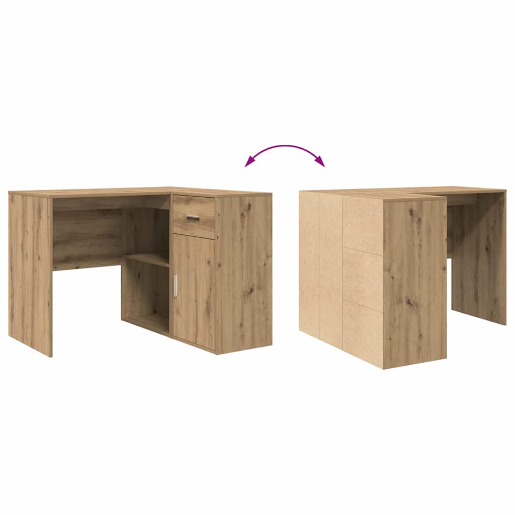 Hjørneskrivebord artisan eg 102 x 50 x 75 cm Konstrueret træ