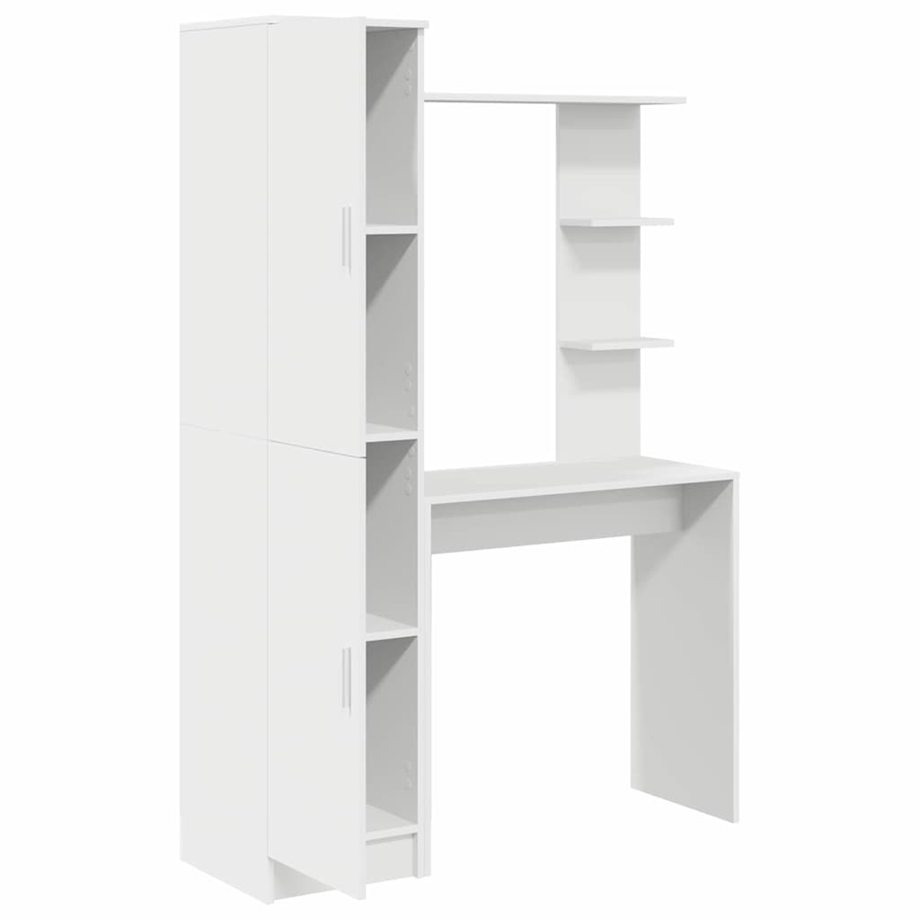 Skrivebord med opbevaring 2 pcs Hvid 78,5 x 37 x 154,5 cm