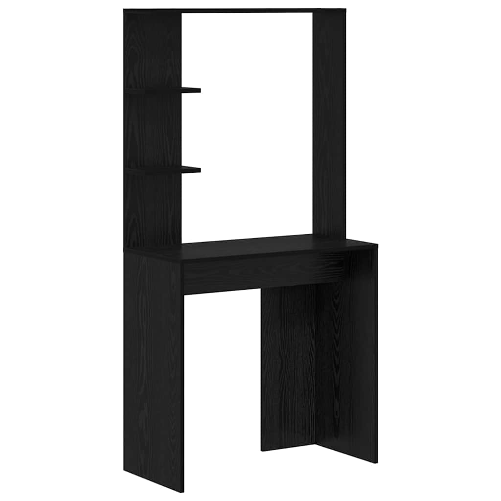 Skrivebord med opbevaring 2 pcs Sort eg 78,5 x 37 x 154,5 cm