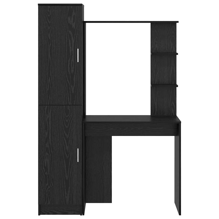 Skrivebord med opbevaring 2 pcs Sort eg 78,5 x 37 x 154,5 cm