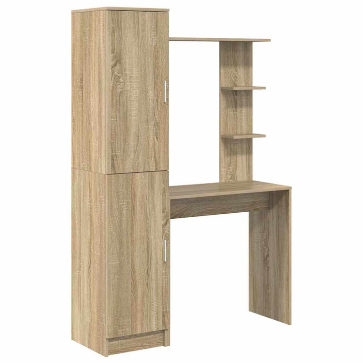 Skrivebord med opbevaring 2 pcs Sonoma eg 78,5 x 37 x 154,5 cm