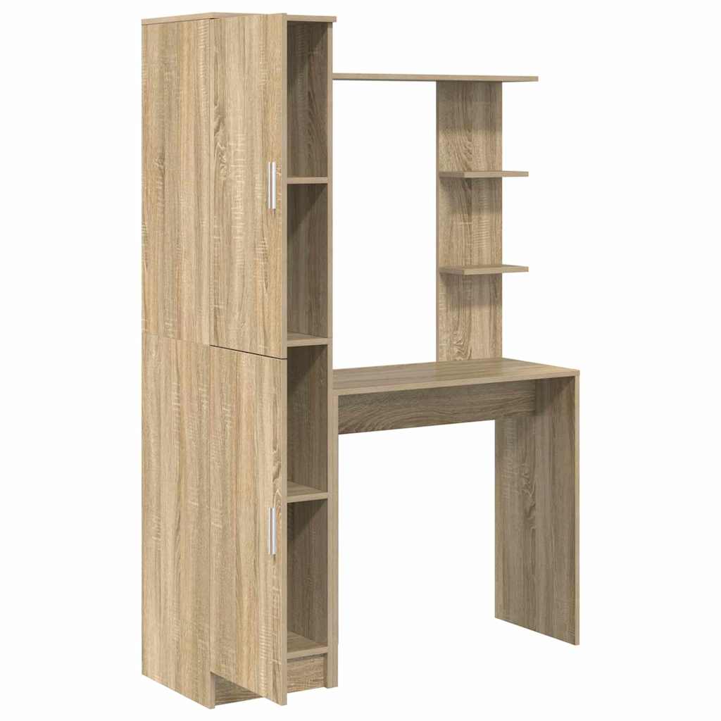 Skrivebord med opbevaring 2 pcs Sonoma eg 78,5 x 37 x 154,5 cm