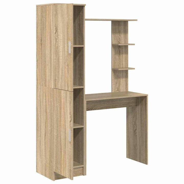 Skrivebord med opbevaring 2 pcs Sonoma eg 78,5 x 37 x 154,5 cm