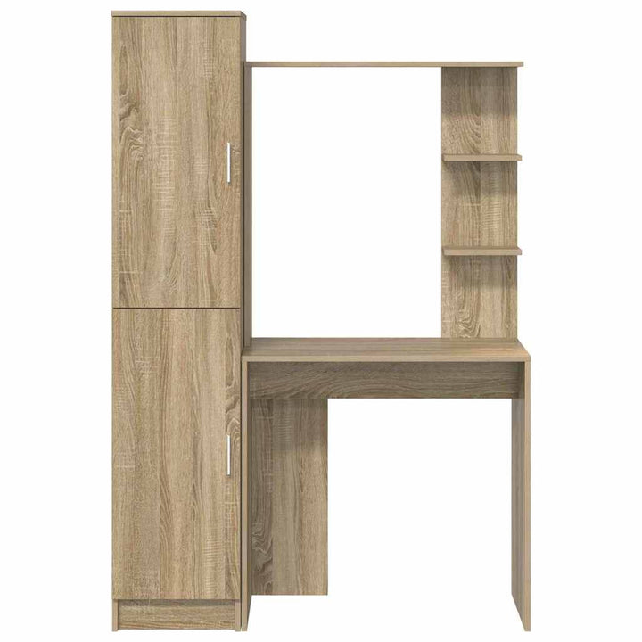 Skrivebord med opbevaring 2 pcs Sonoma eg 78,5 x 37 x 154,5 cm