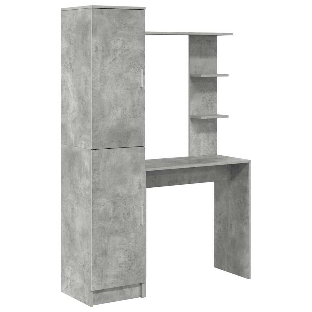 Skrivebord med opbevaring 2 pcs Beton Grå 78,5 x 37 x 154,5 cm