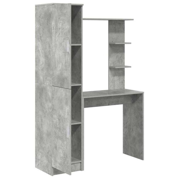 Skrivebord med opbevaring 2 pcs Beton Grå 78,5 x 37 x 154,5 cm