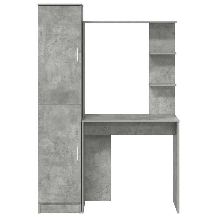 Skrivebord med opbevaring 2 pcs Beton Grå 78,5 x 37 x 154,5 cm