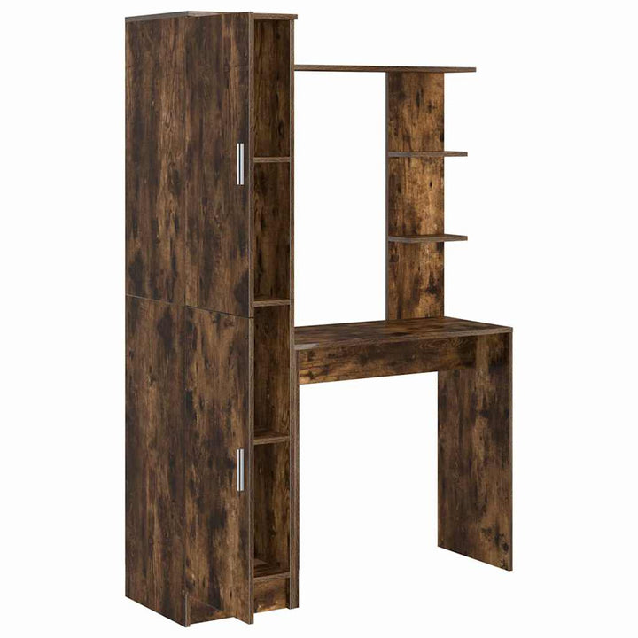 Skrivebord med opbevaring 2 pcs Røget eg 78,5 x 37 x 154,5 cm
