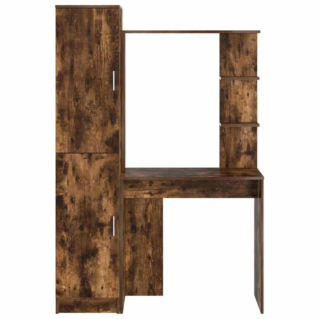 Skrivebord med opbevaring 2 pcs Røget eg 78,5 x 37 x 154,5 cm