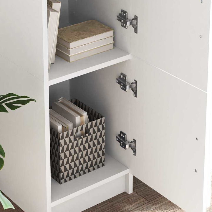 Skrivebord med opbevaring med dør 2 pcs Hvid 102 x 50 x 124 cm