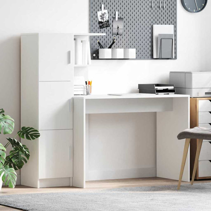 Skrivebord med opbevaring med dør 2 pcs Hvid 102 x 50 x 124 cm