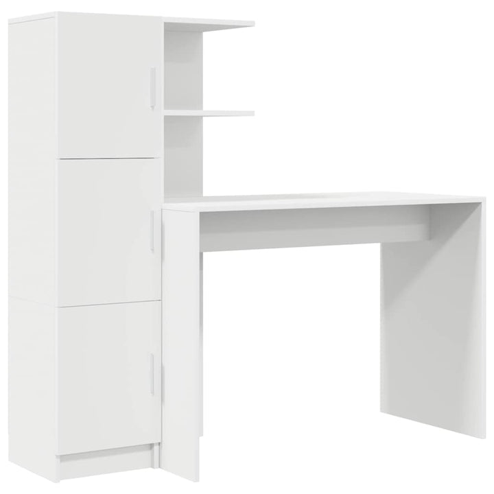 Skrivebord med opbevaring med dør 2 pcs Hvid 102 x 50 x 124 cm