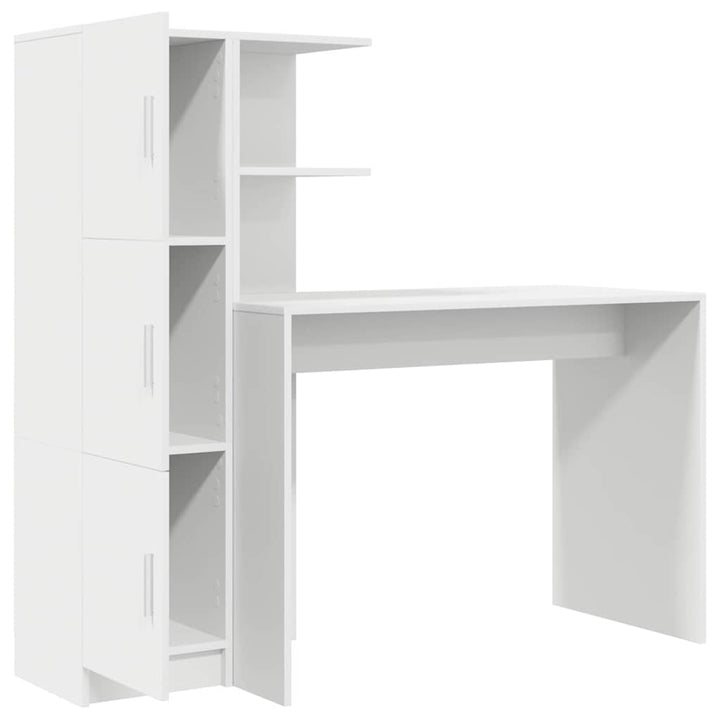 Skrivebord med opbevaring med dør 2 pcs Hvid 102 x 50 x 124 cm