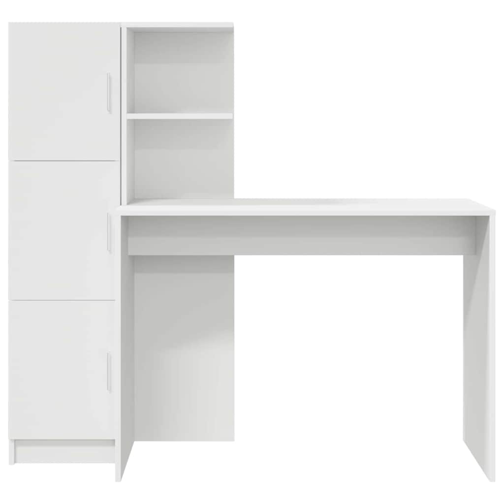 Skrivebord med opbevaring med dør 2 pcs Hvid 102 x 50 x 124 cm