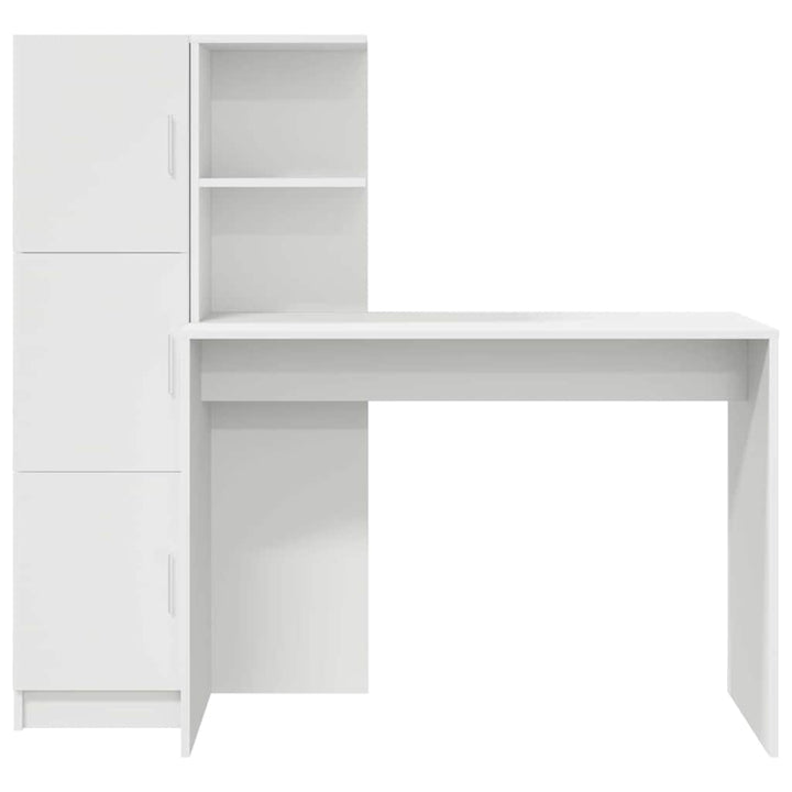 Skrivebord med opbevaring med dør 2 pcs Hvid 102 x 50 x 124 cm