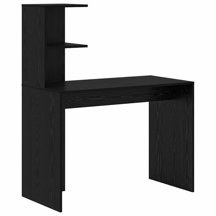 Skrivebord med opbevaring 2 pcs Sort eg 102 x 50 x 124 cm