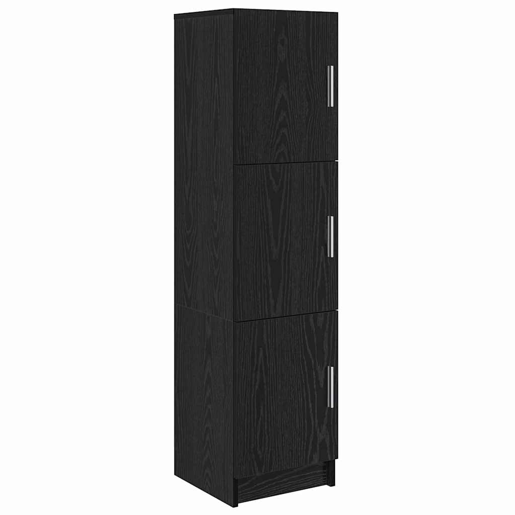 Skrivebord med opbevaring 2 pcs Sort eg 102 x 50 x 124 cm