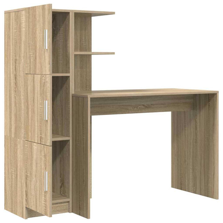 Skrivebord med opbevaring 2 pcs Sonoma eg 102 x 50 x 124 cm