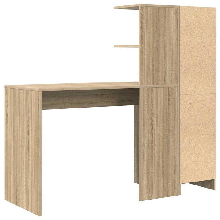 Skrivebord med opbevaring 2 pcs Sonoma eg 102 x 50 x 124 cm