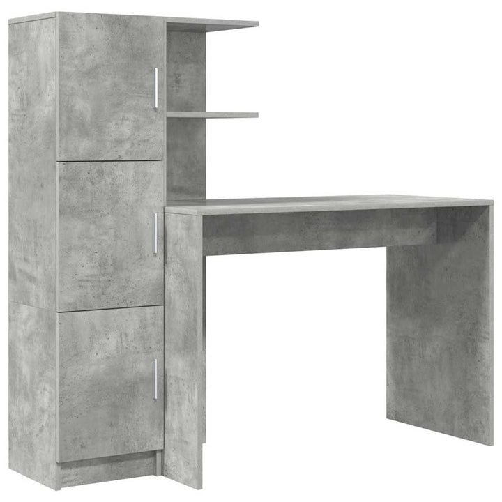 Skrivebord med opbevaring 2 pcs Beton Grå 102 x 50 x 124 cm