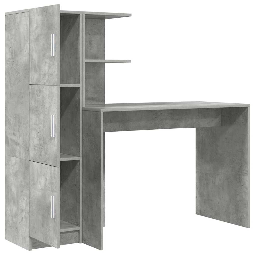 Skrivebord med opbevaring 2 pcs Beton Grå 102 x 50 x 124 cm