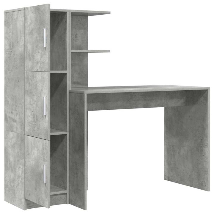 Skrivebord med opbevaring 2 pcs Beton Grå 102 x 50 x 124 cm