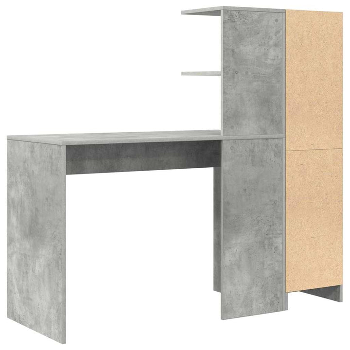 Skrivebord med opbevaring 2 pcs Beton Grå 102 x 50 x 124 cm