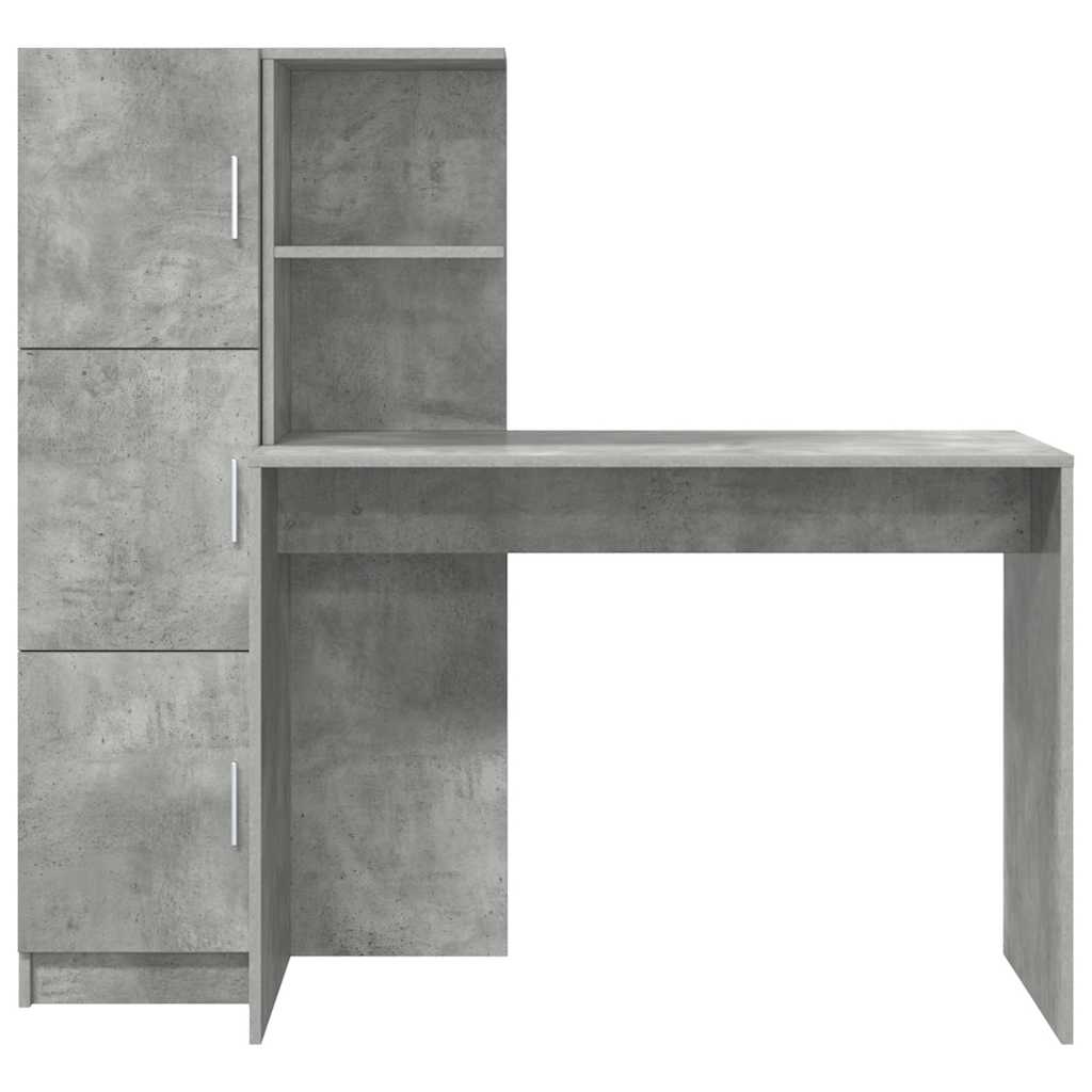 Skrivebord med opbevaring 2 pcs Beton Grå 102 x 50 x 124 cm