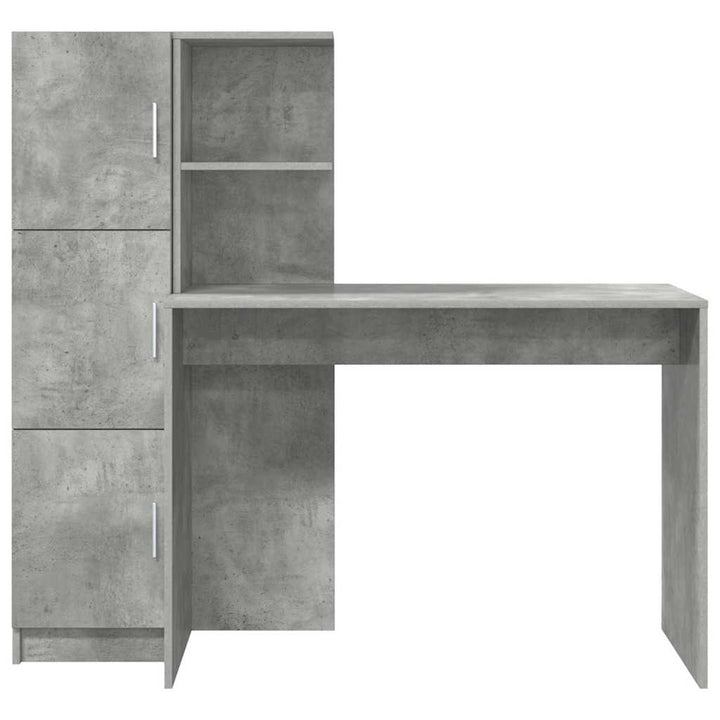 Skrivebord med opbevaring 2 pcs Beton Grå 102 x 50 x 124 cm