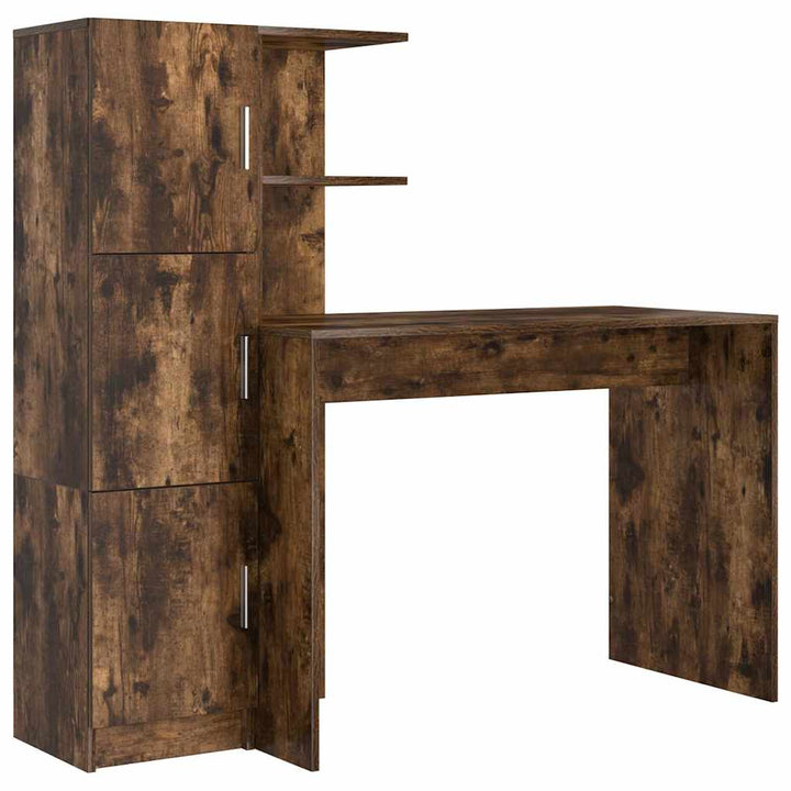 Skrivebord med opbevaring 2 pcs Røget eg 102 x 50 x 124 cm