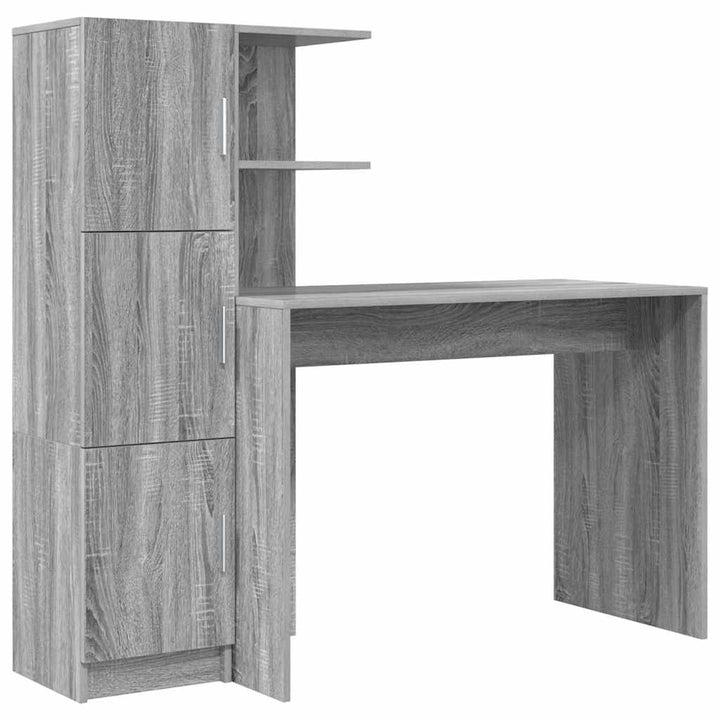 Skrivebord med opbevaring 2 pcs Grå sonoma-eg 102 x 50 x 124 cm