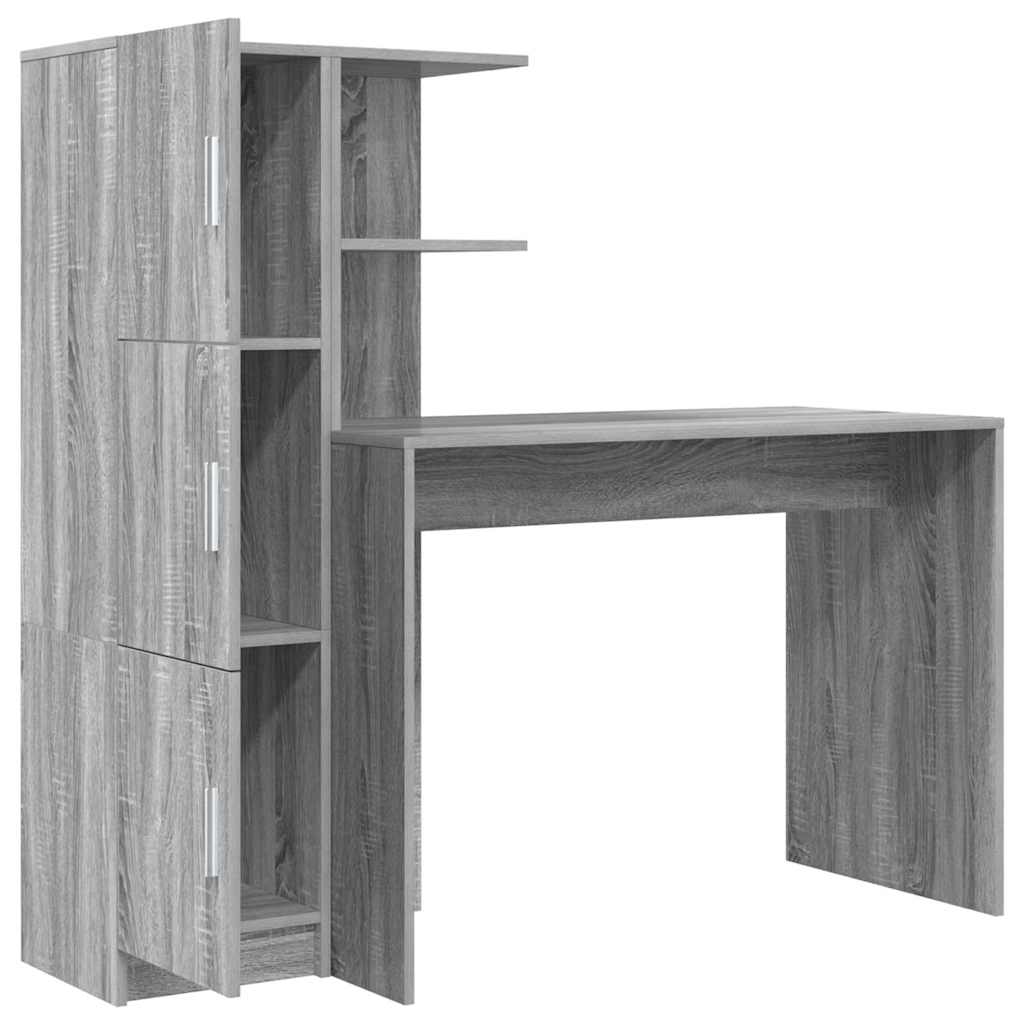 Skrivebord med opbevaring 2 pcs Grå sonoma-eg 102 x 50 x 124 cm