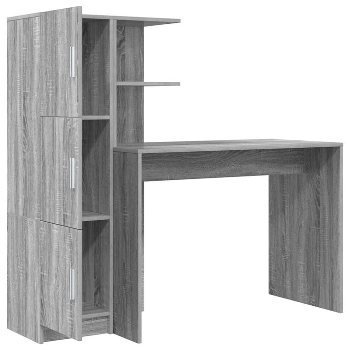 Skrivebord med opbevaring 2 pcs Grå sonoma-eg 102 x 50 x 124 cm