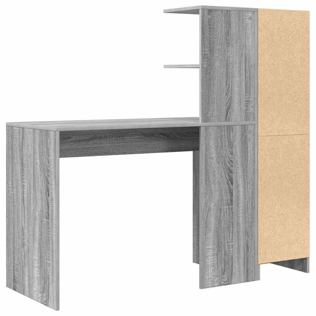 Skrivebord med opbevaring 2 pcs Grå sonoma-eg 102 x 50 x 124 cm