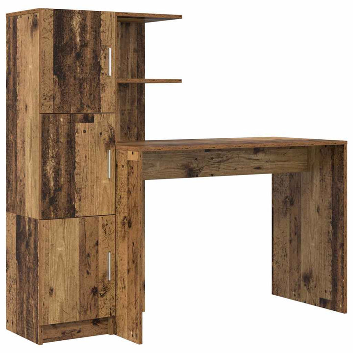 Skrivebord med opbevaring 2 pcs Gammelt træ 102 x 50 x 124 cm