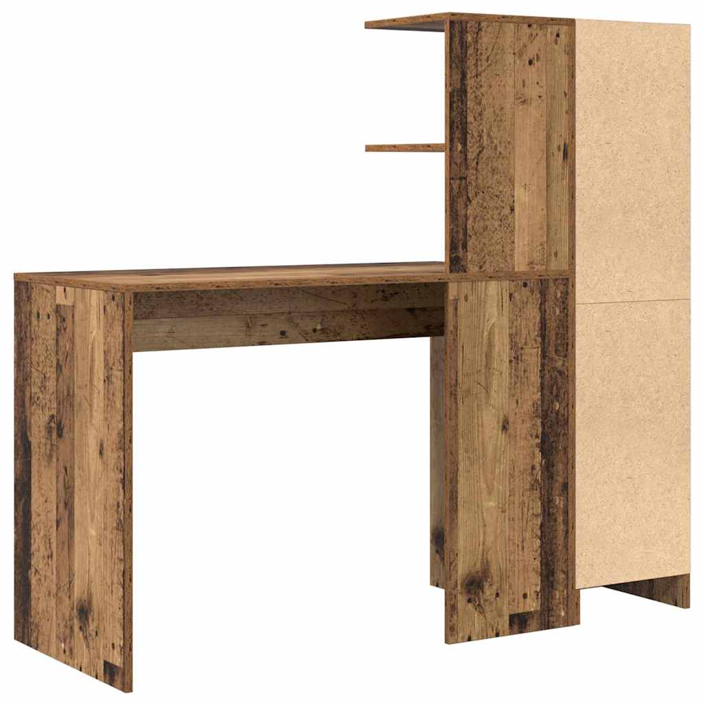 Skrivebord med opbevaring 2 pcs Gammelt træ 102 x 50 x 124 cm