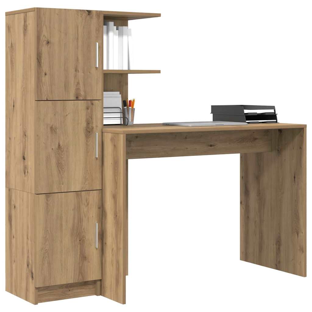 Skrivebord med opbevaring 2 pcs artisan eg 102 x 50 x 124 cm