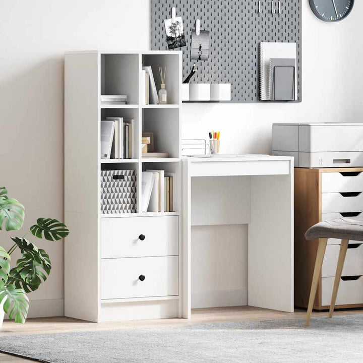 Skrivebord med opbevaring 2 pcs Hvid 45,5 x 34 x 127 cm