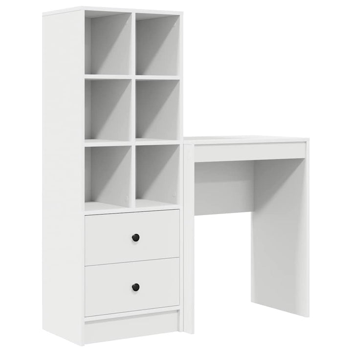Skrivebord med opbevaring 2 pcs Hvid 45,5 x 34 x 127 cm