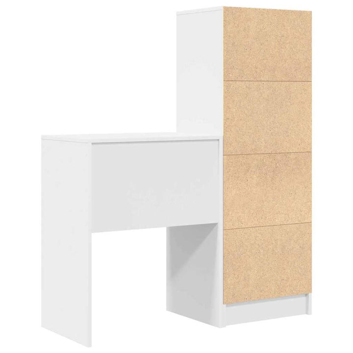 Skrivebord med opbevaring 2 pcs Hvid 45,5 x 34 x 127 cm