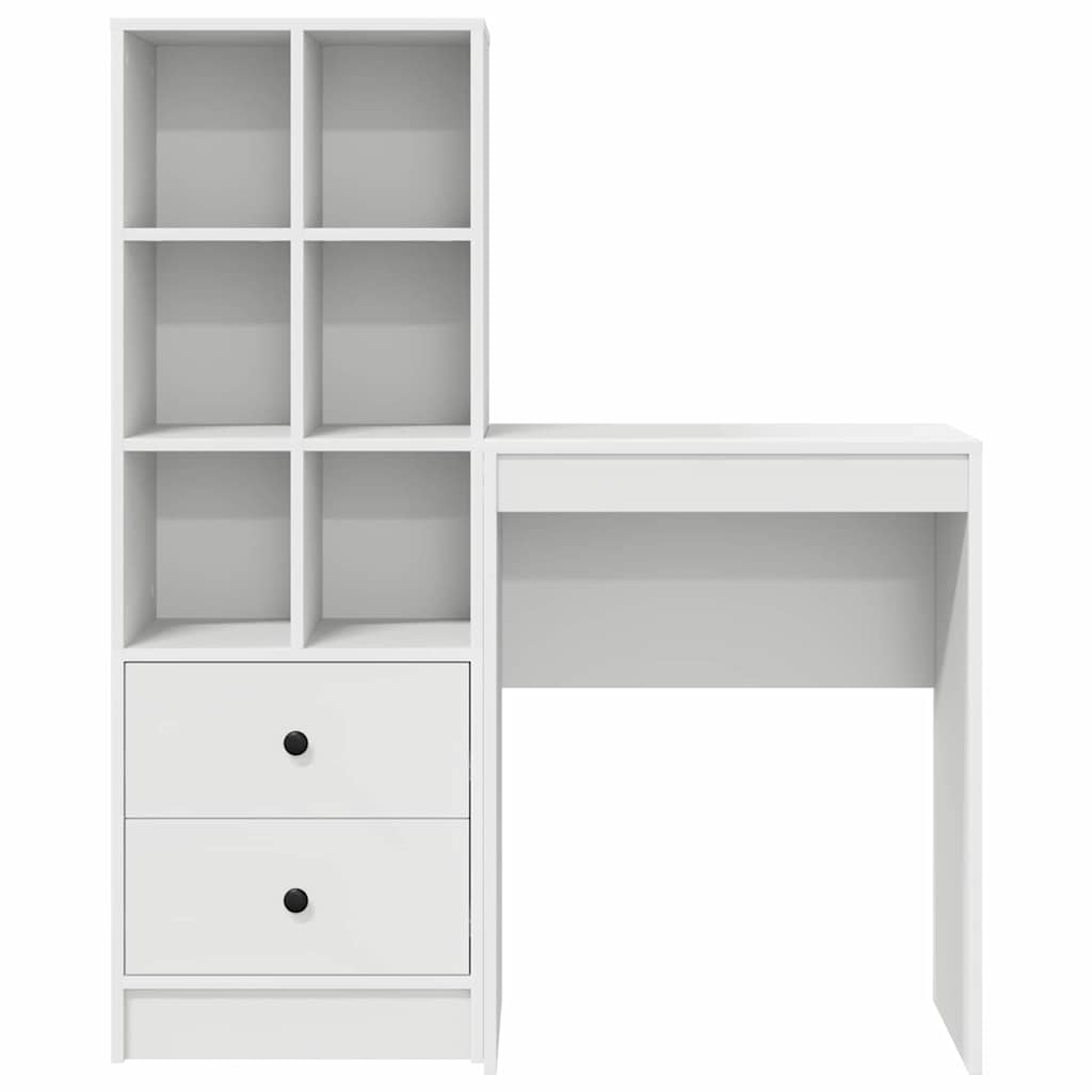 Skrivebord med opbevaring 2 pcs Hvid 45,5 x 34 x 127 cm