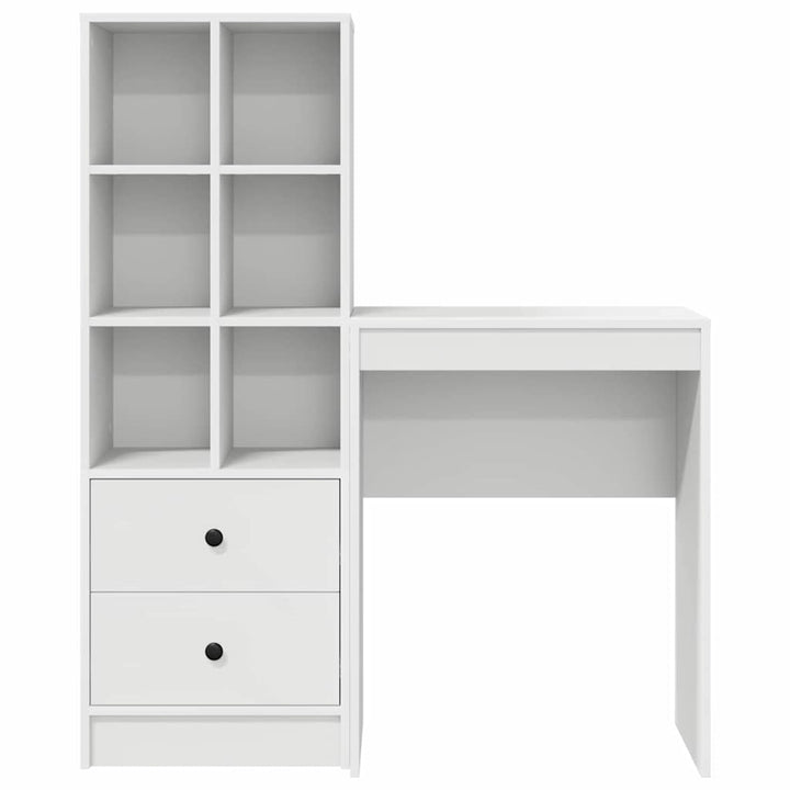 Skrivebord med opbevaring 2 pcs Hvid 45,5 x 34 x 127 cm