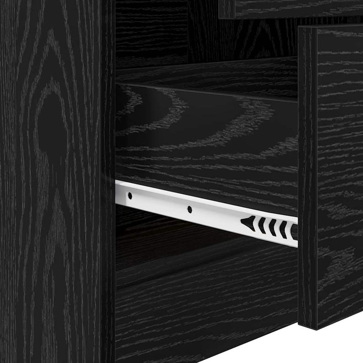 Skrivebord med opbevaring 2 pcs Sort eg 45,5 x 34 x 127 cm