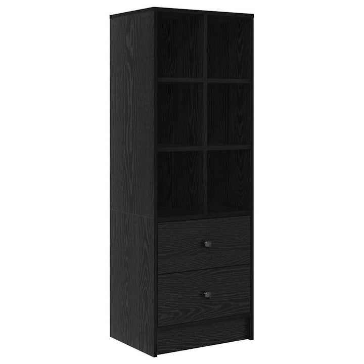 Skrivebord med opbevaring 2 pcs Sort eg 45,5 x 34 x 127 cm
