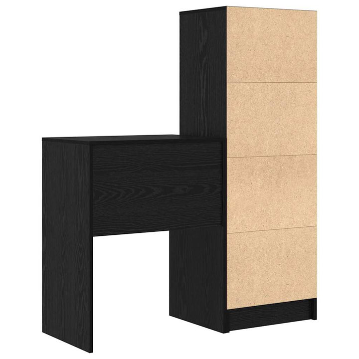 Skrivebord med opbevaring 2 pcs Sort eg 45,5 x 34 x 127 cm