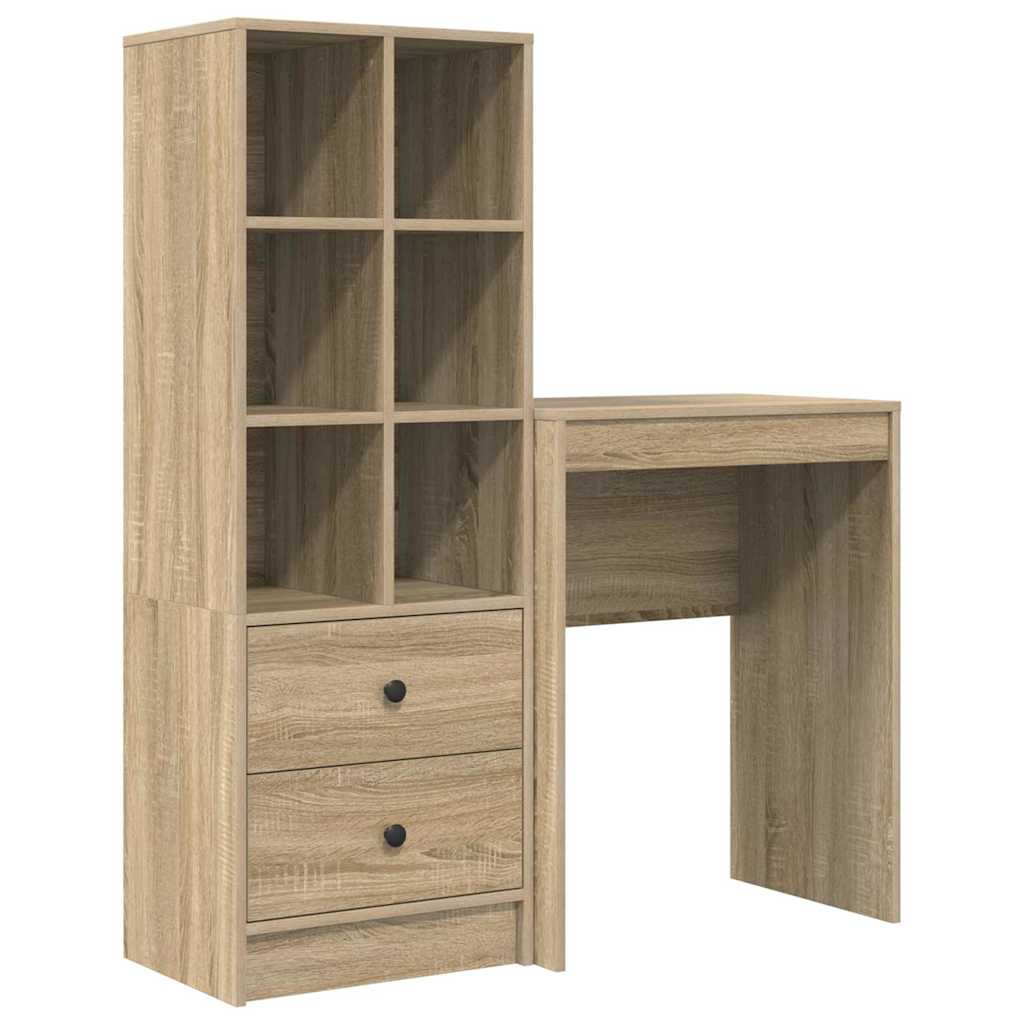 Skrivebord med opbevaring 2 pcs Sonoma eg 45,5 x 34 x 127 cm